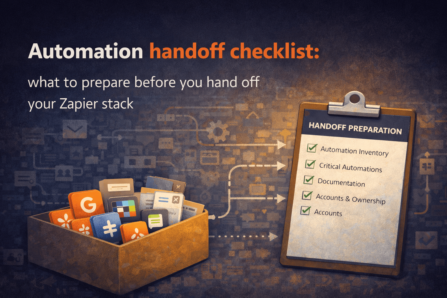 Automation handoff checklist: what to prepare before you hand off your Zapier stack